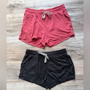 2 Piece Women's Members Mark Shorts - Camo/Black and Heathered Red